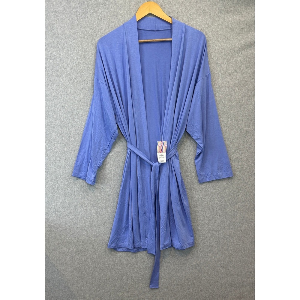 Hanky Panky Unwind Robe Blue Micromodal Knit Wrap Sleep Lounge Womens Sz SP NWT